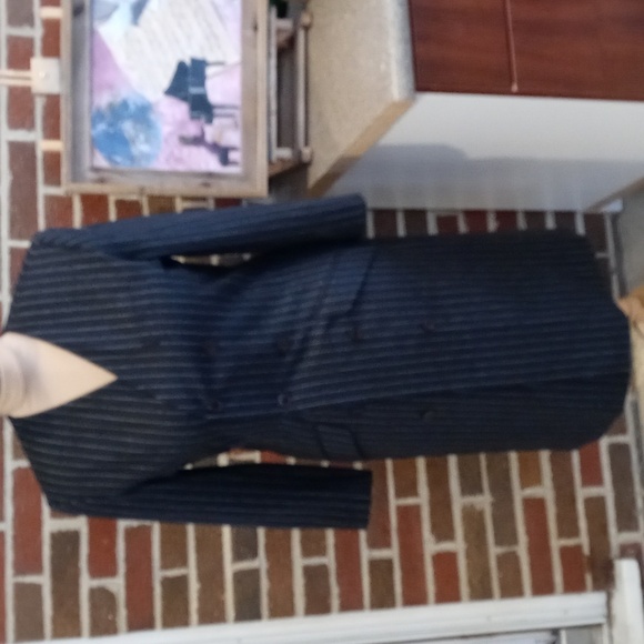 Anne Klein 100% wool jacket size 10 pinstripe Gray - Picture 2 of 12